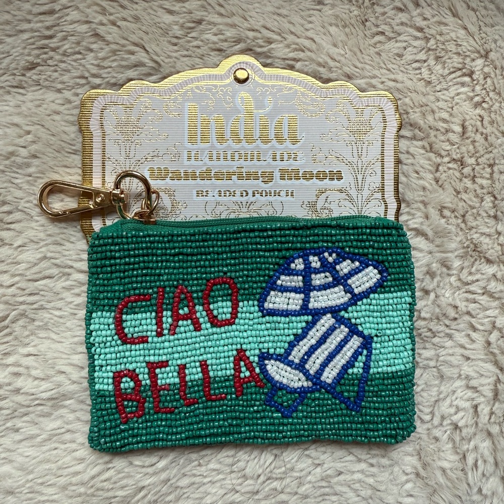 Travel Vacation Ciao Bella Viral Beaded Keychain Pouch